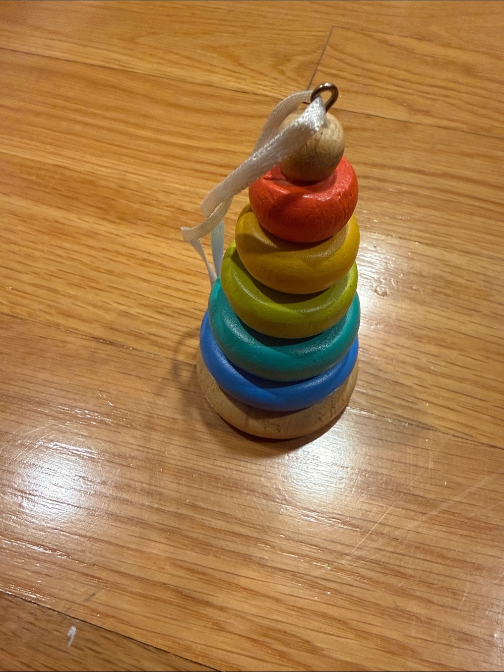 Baby stacking ring Christmas ornament .